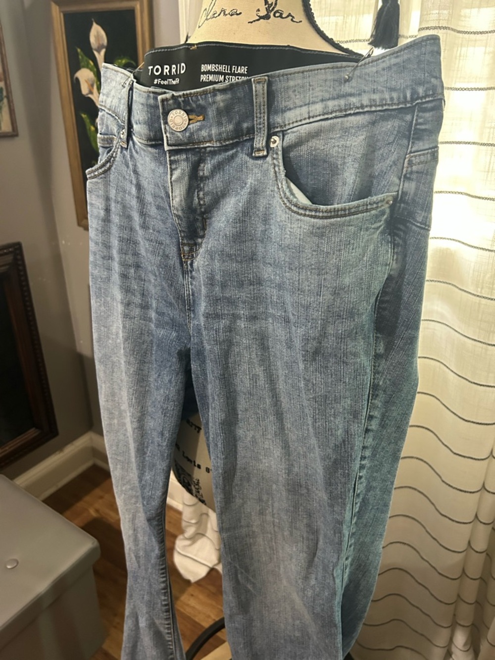 Torrid Light Wash Flare Jeans - Blue - Picture 5 of 8